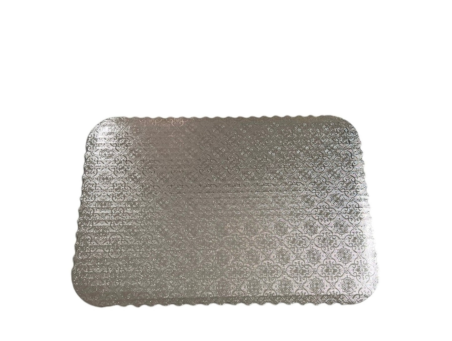 1/4 Sheet Silver Scalloped Cake Board