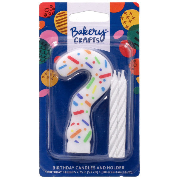 ? Rainbow Sprinkle Numeral Party Candle