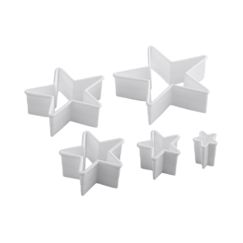 Ateco Plastic Plain Star Cutter Set 5pcs