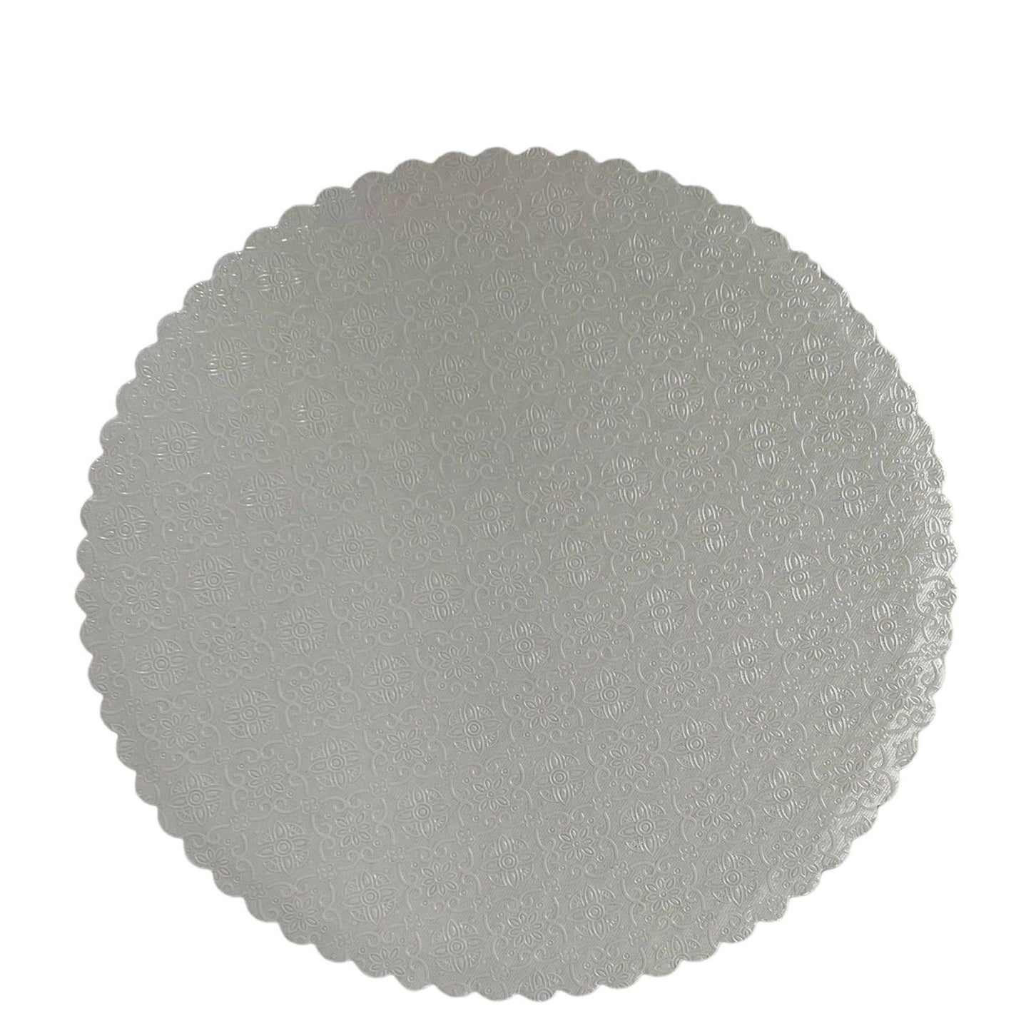 12" White Round Scalloped Cake Board
