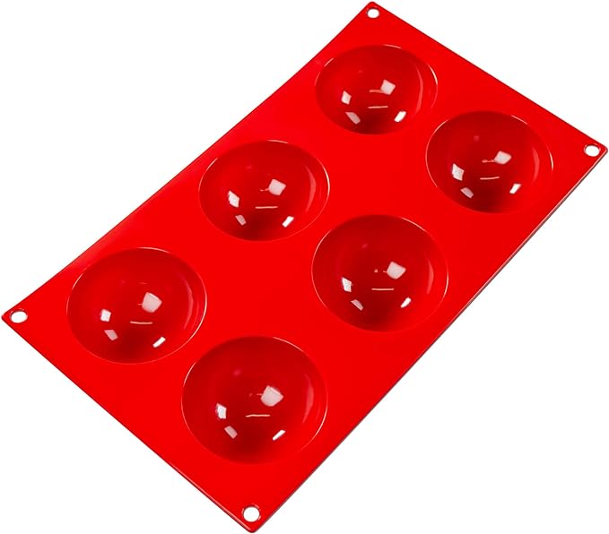 Fat Daddios Silicone 6-Cavity Chocolate Bomb Mold Hemisphere