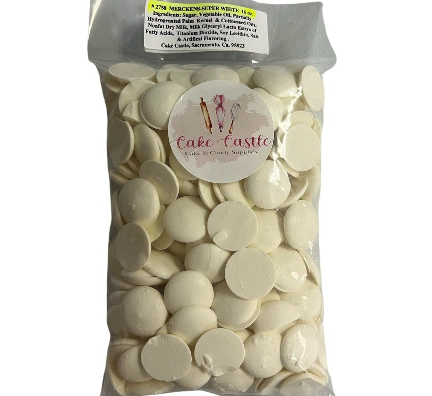 Merckens Super White Chocolate Melting Wafers 1lb