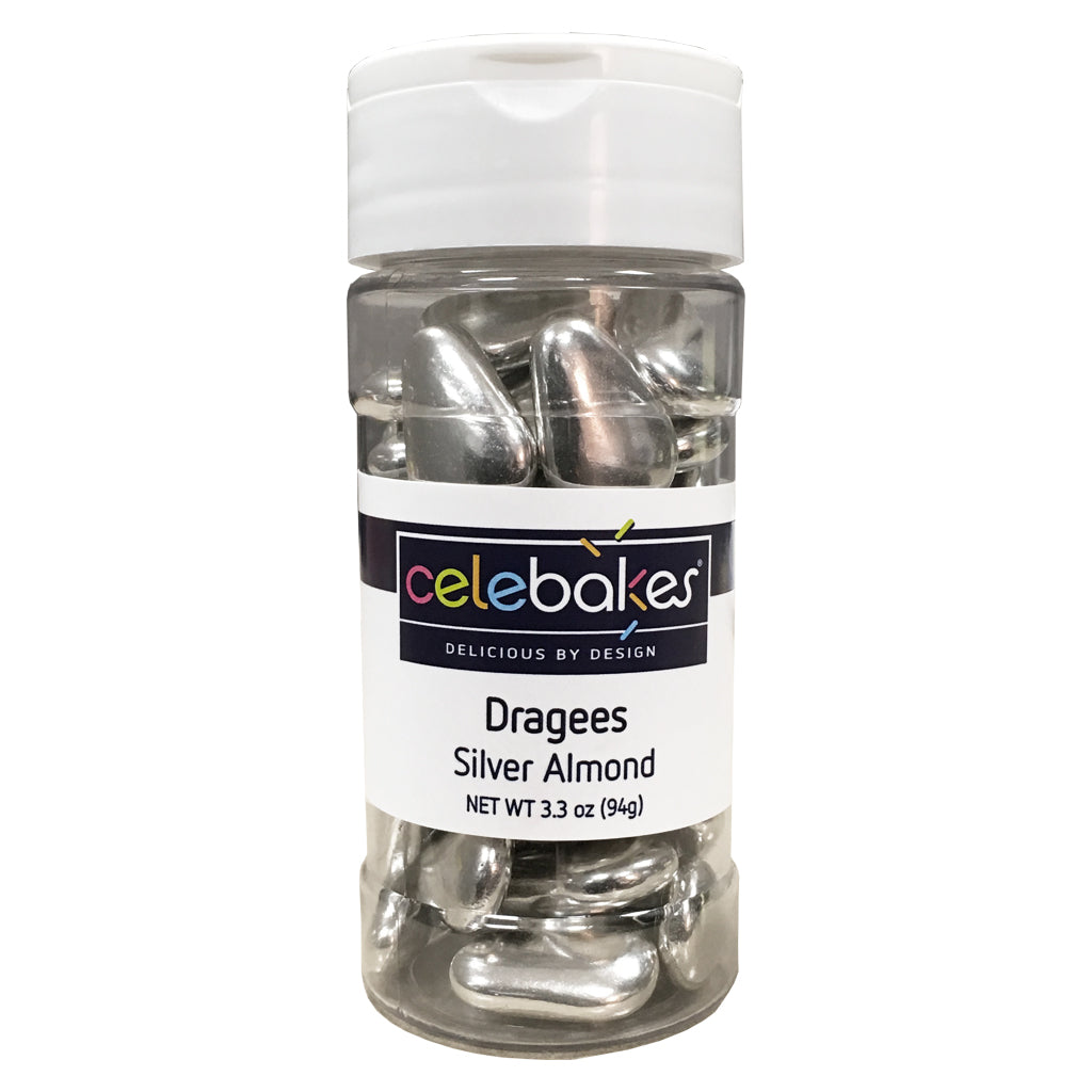 Silver Almond Dragees 3.3 oz