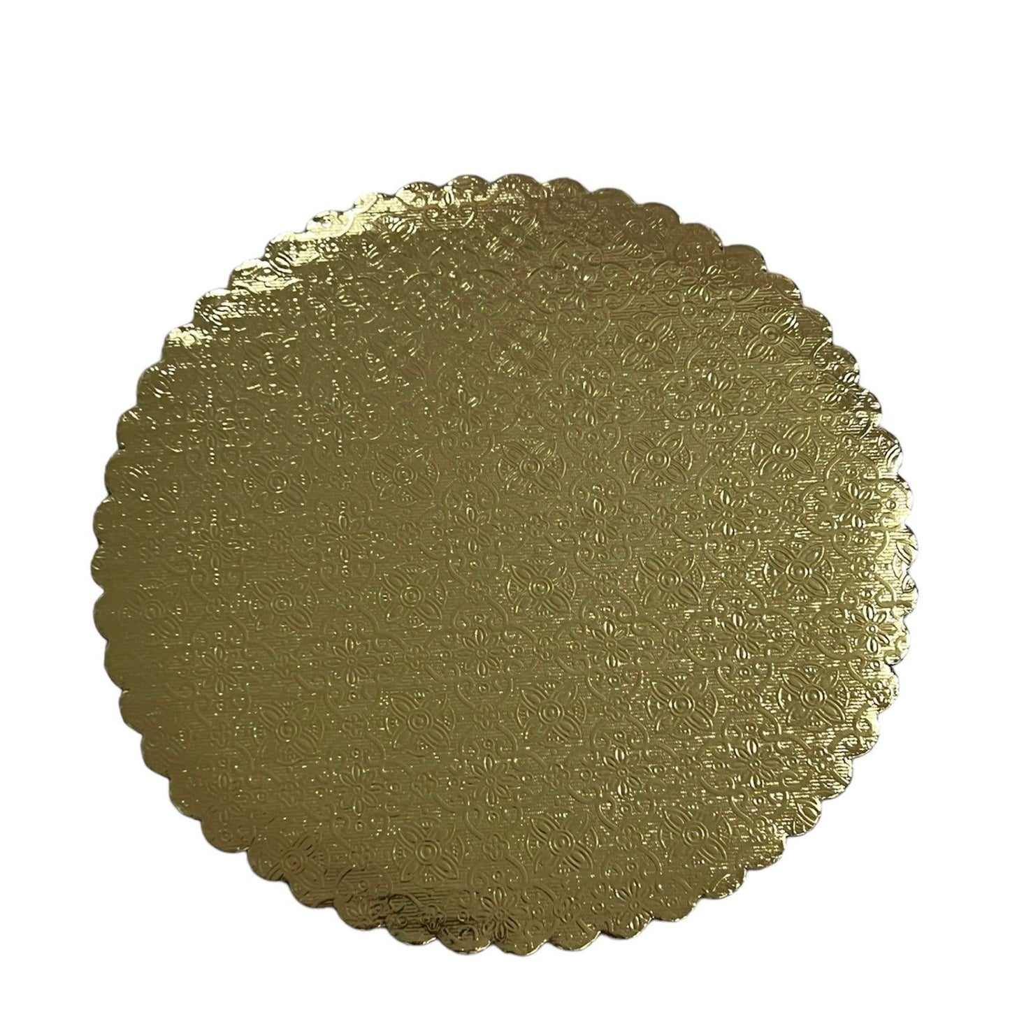 9" Gold Round Scalloped Cake Board