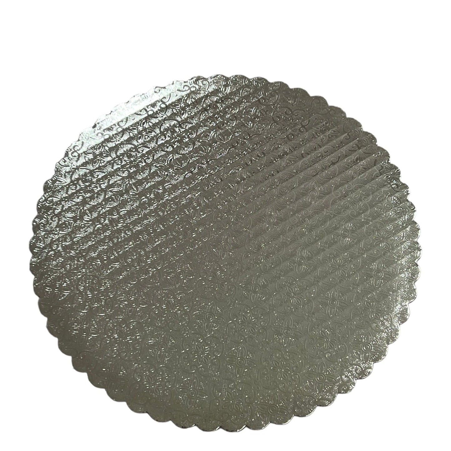 10" Silver Round Scalloped Cake Board