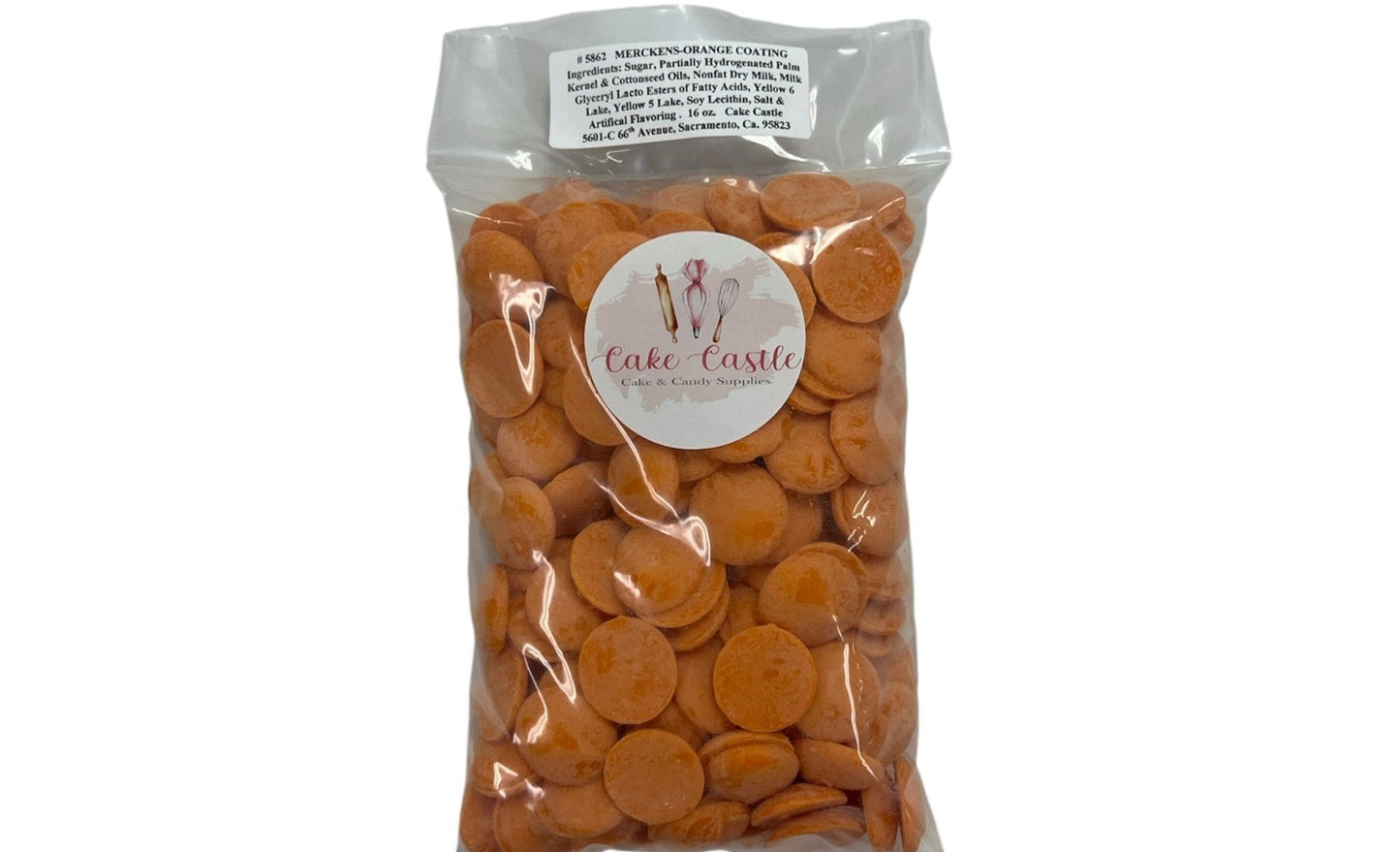 Merckens Orange Chocolate Melting Wafers 1lb
