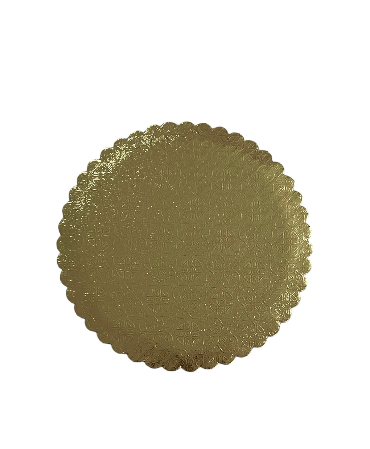 8" Gold Round Scalloped Cake Board