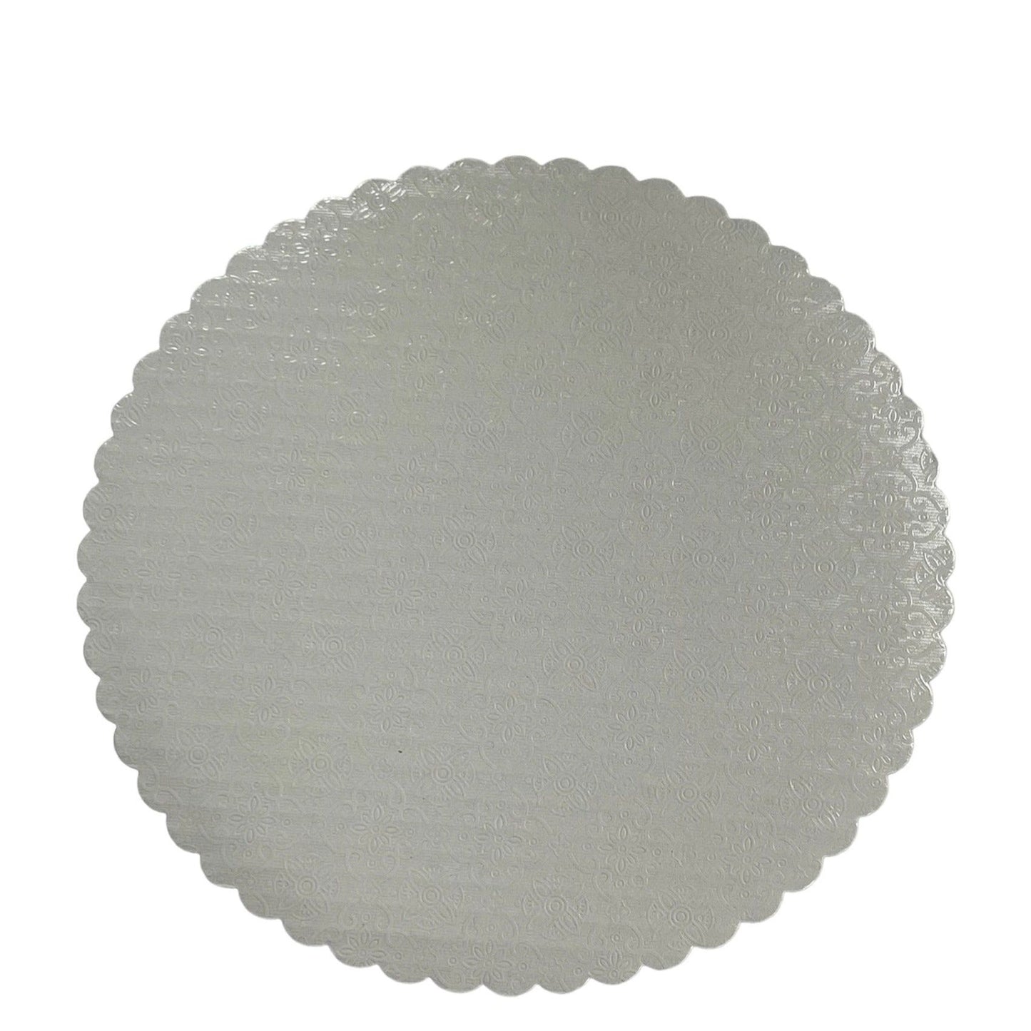 10" White Round Scalloped Cake Board