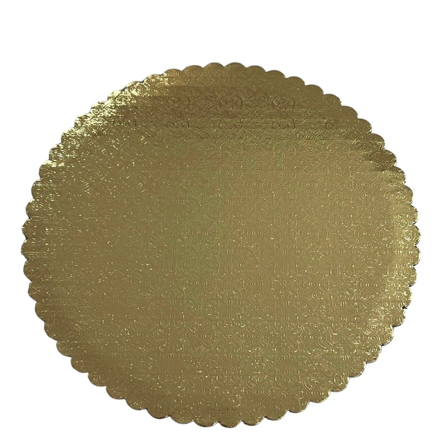10" Gold Round Scalloped Cake Board