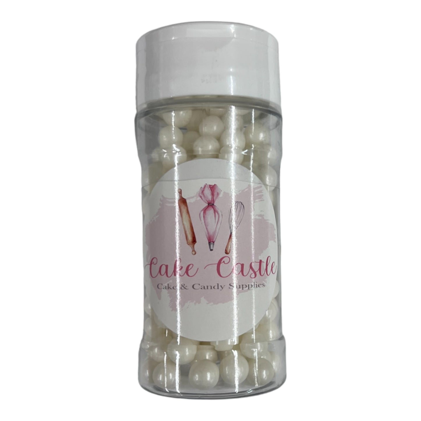 White 8mm Edible Pearls 3 oz