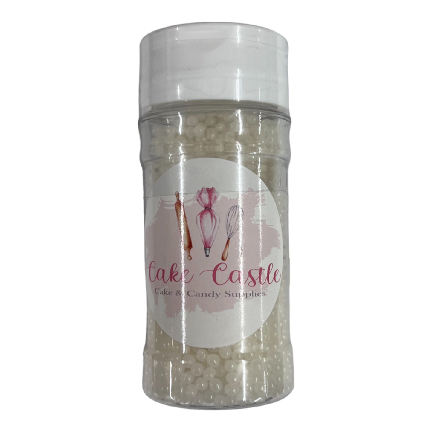 White 3mm Edible Pearls 3 oz