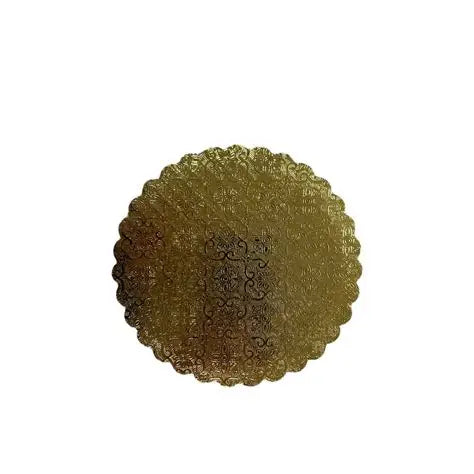 6" Gold Round Scalloped Cake Board