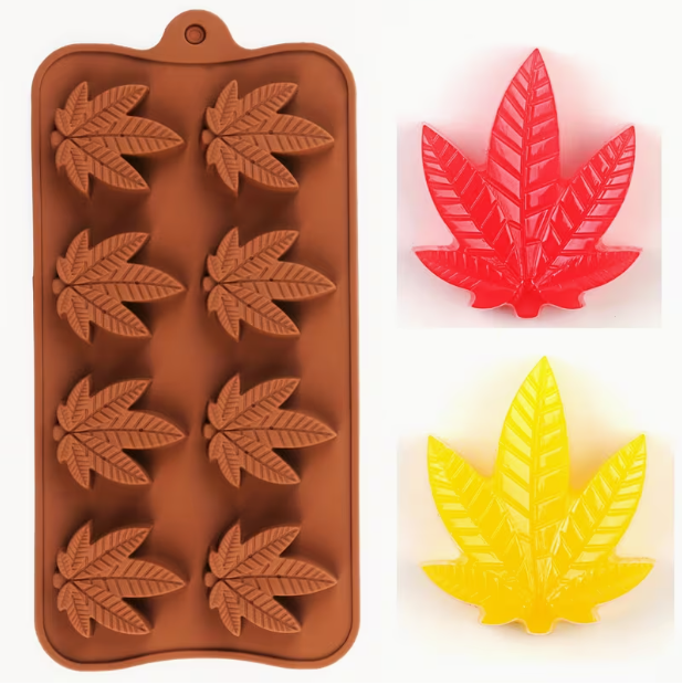 Silicone Marijuana Leaf Candy Mold 8-Cavity