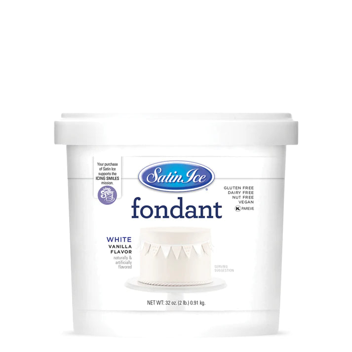 Satin Ice White Vanilla Fondant - 2lb. Pail
