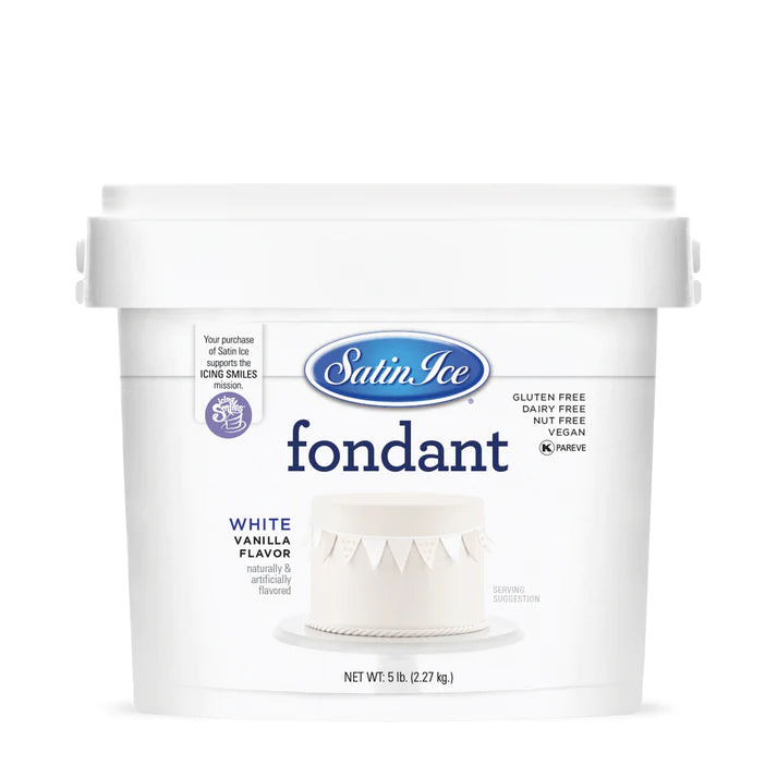 Satin Ice White Vanilla Fondant - 5lb. Pail
