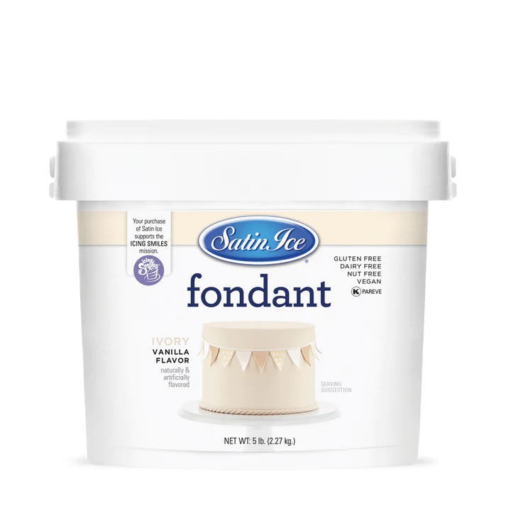 Satin Ice Ivory Vanilla Fondant - 5lb. Pail