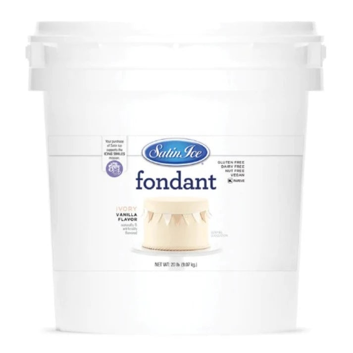 Satin Ice Ivory Vanilla Fondant - 20lb Pail