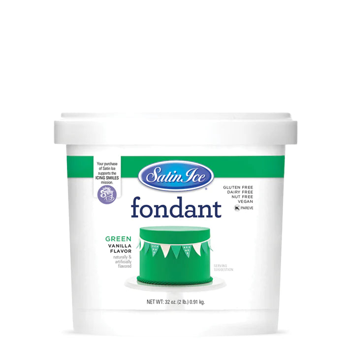 Satin Ice Green Vanilla Fondant - 2lb. Pail