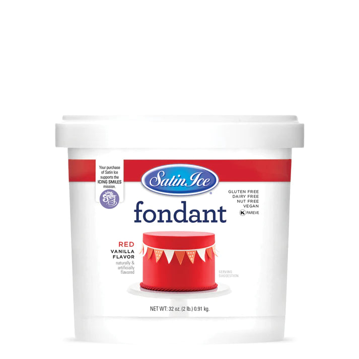 Satin Ice Red Vanilla Fondant - 2lb. Pail