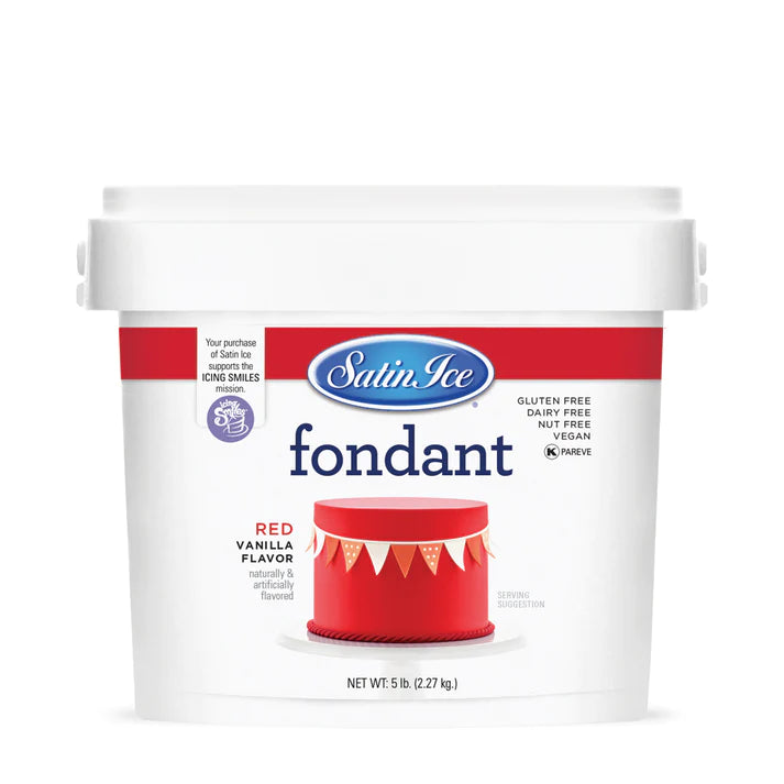 Satin Ice Red Vanilla Fondant - 5lb. Pail