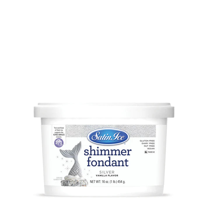 Satin Ice Silver Shimmer Fondant - 1lb. Pail