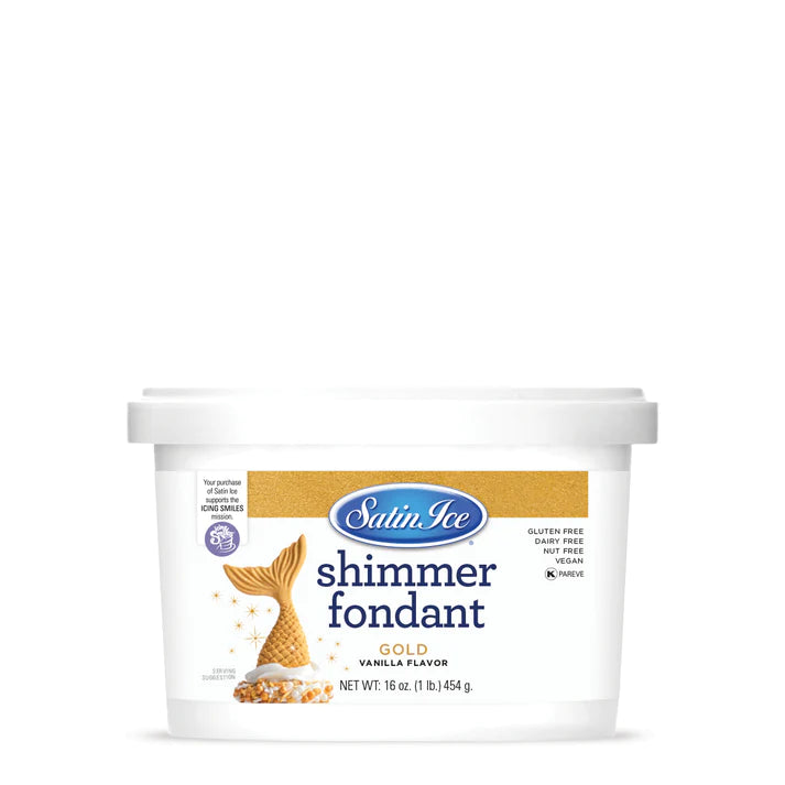 Satin Ice Gold Shimmer Fondant - 1lb. Pail