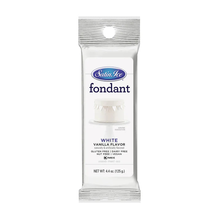 Satin Ice White Vanilla Fondant - 4.4 oz Foil