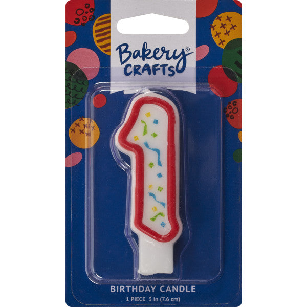 1 Red Numeral Party Candle