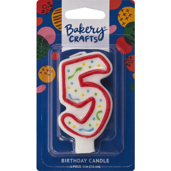 5 Red Numeral Party Candle