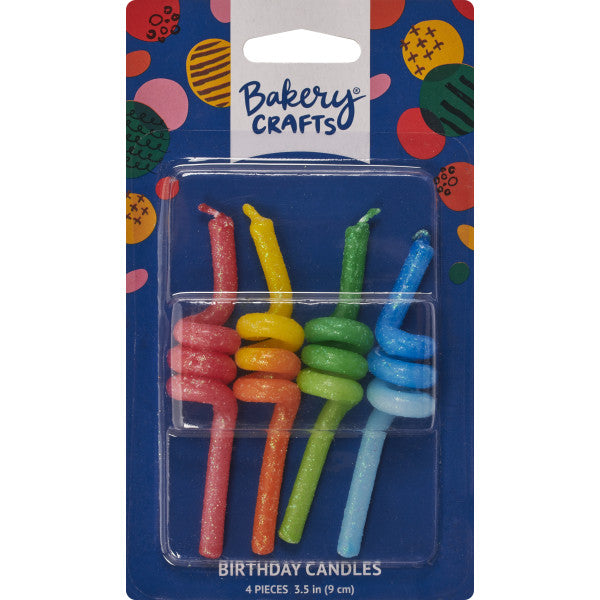 Primary Crazy Coils Shaped Candles 4pk
