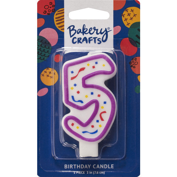 5 Purple Numeral Party Candle