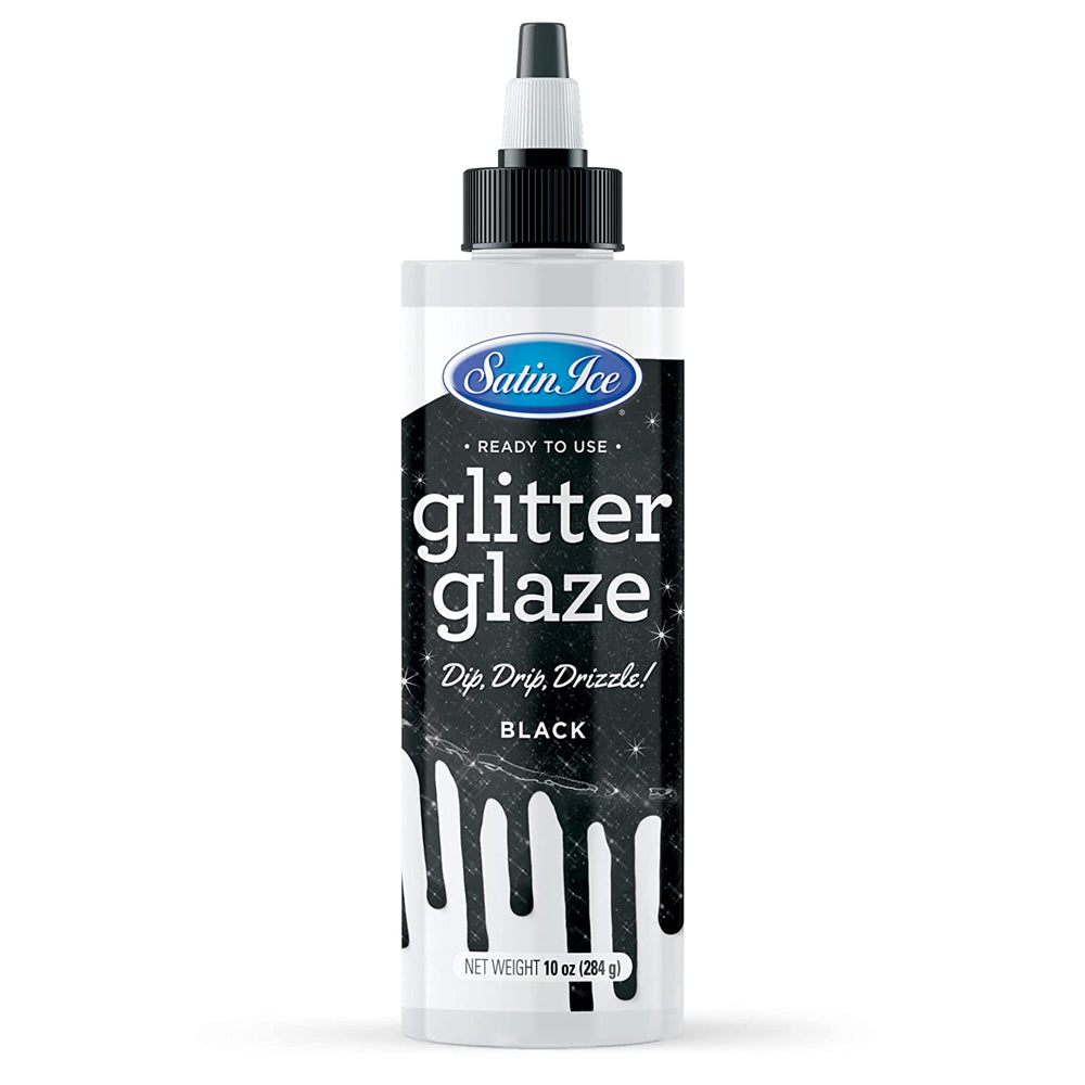 Satin Ice Black Glitter Glaze 10oz