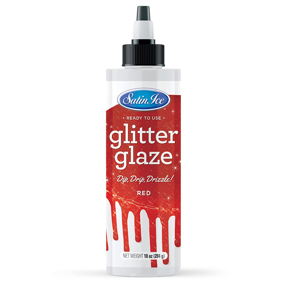 Satin Ice Red Glitter Glaze 10oz