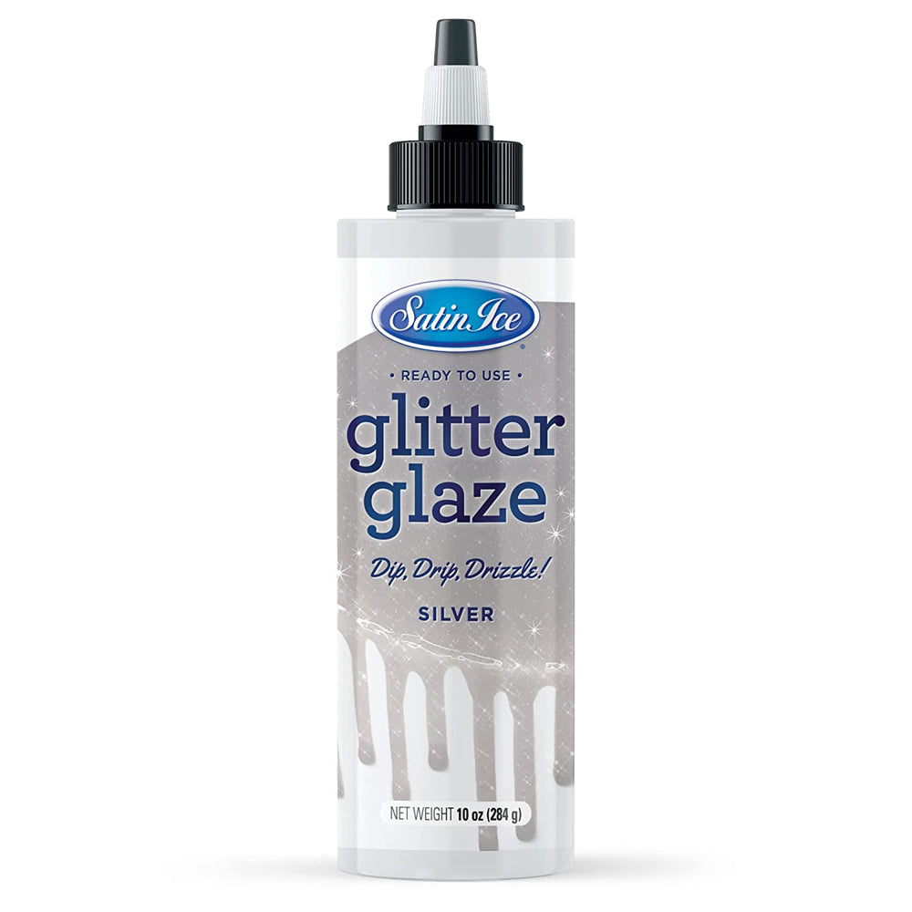 Satin Ice Silver Glitter Glaze 10oz