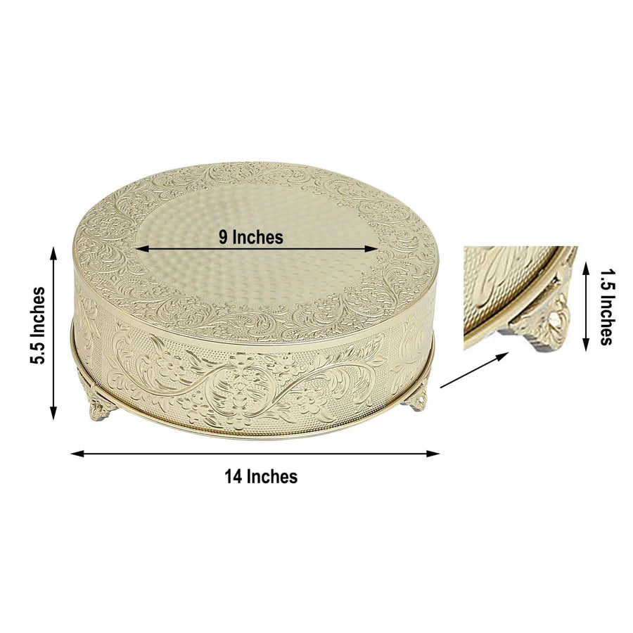 Round Cake Stand 14" Gold