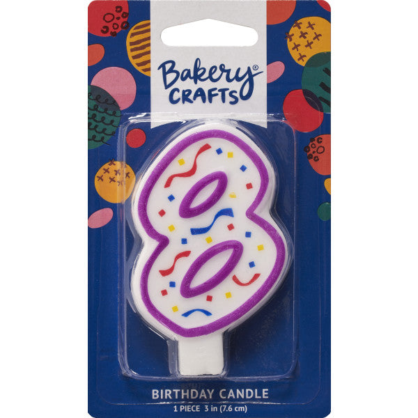 8 Purple Numeral Party Candle