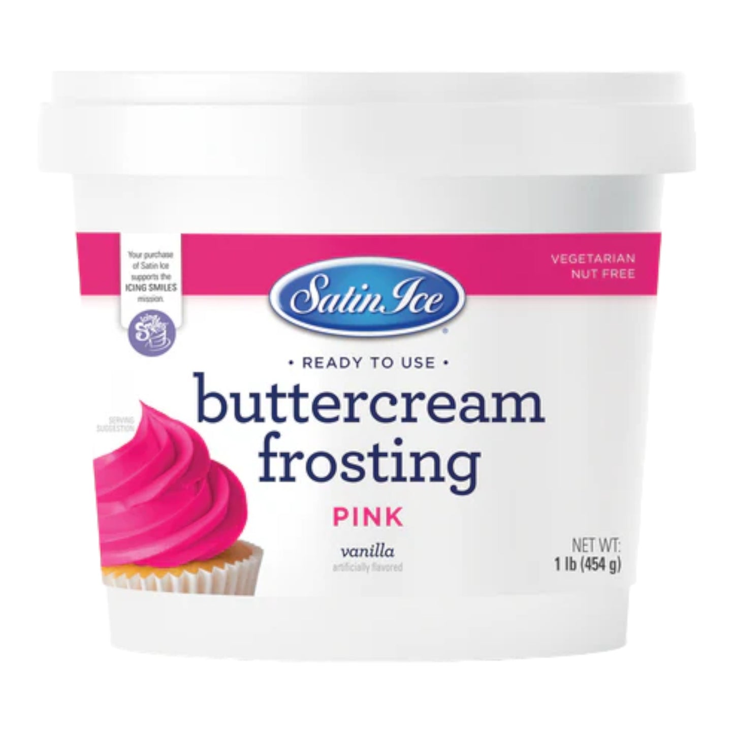 Satin Ice Pink Vanilla Buttercream Frosting 1 lb