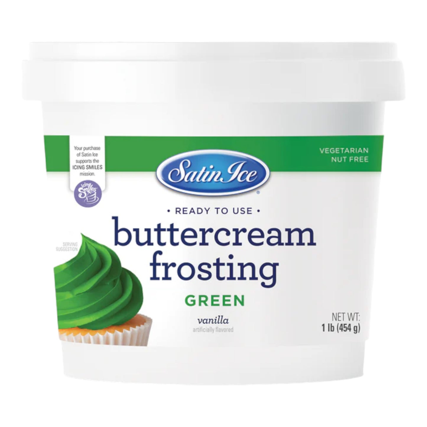 Satin Ice Green Vanilla Buttercream Frosting 1 lb