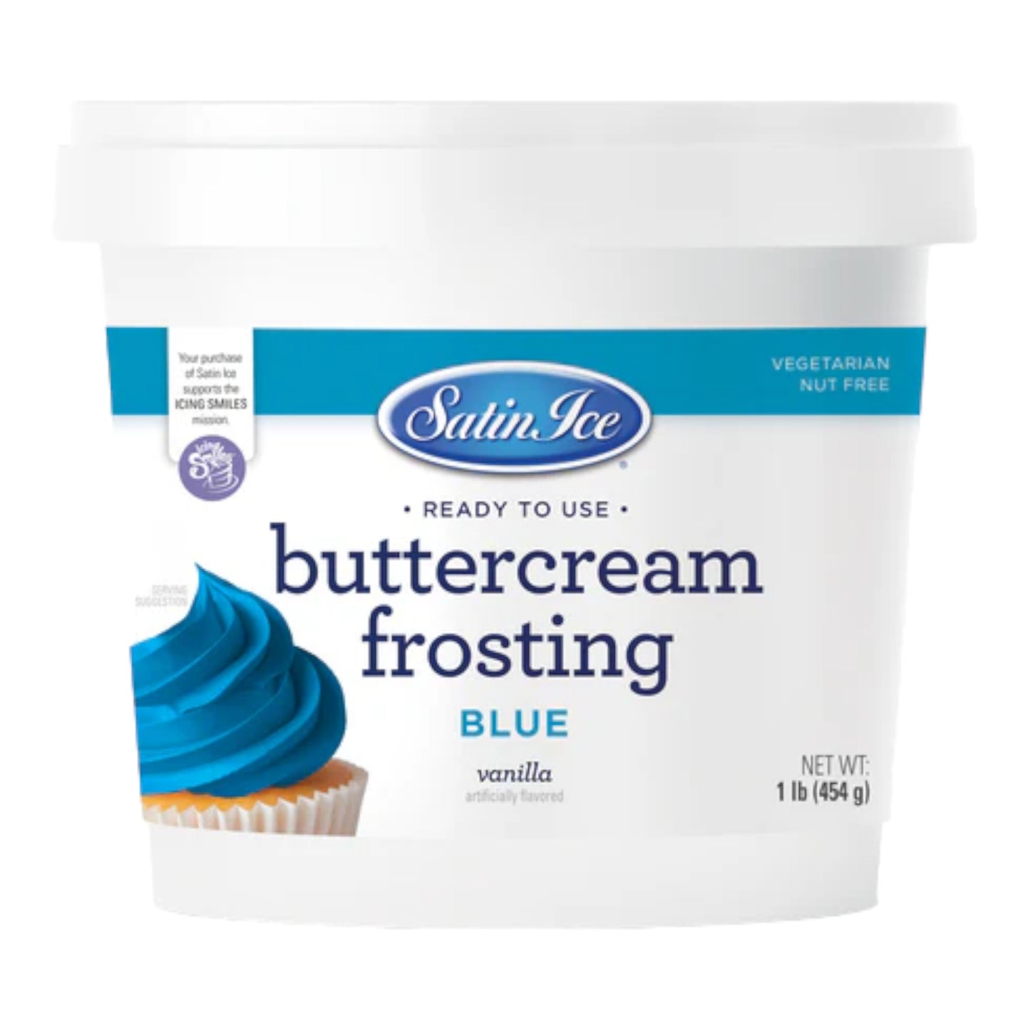 Satin Ice Blue Vanilla Buttercream Frosting 1 lb