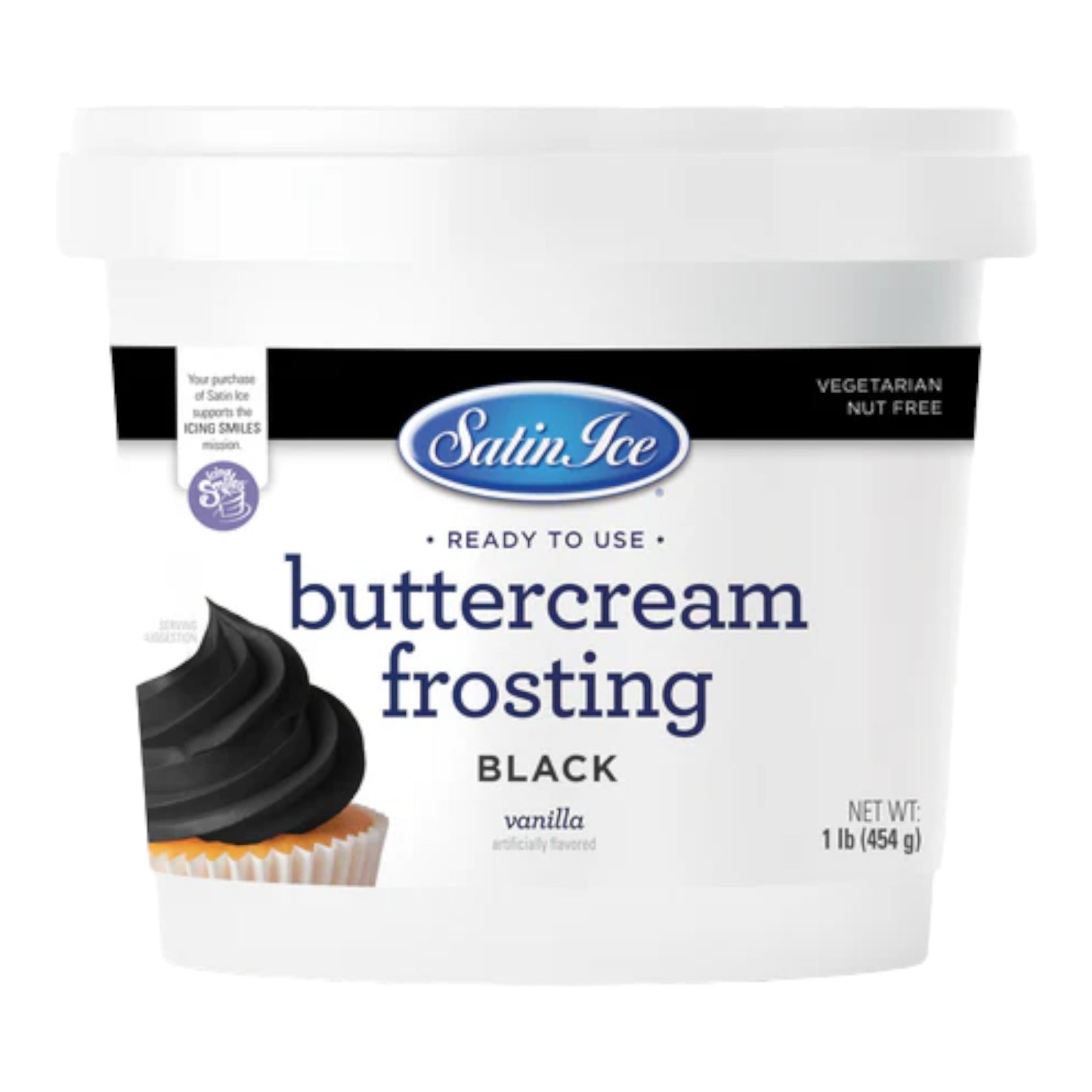 Satin Ice Black Vanilla Buttercream Frosting 1 lb