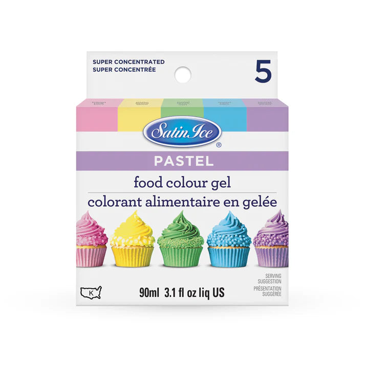 Satin Ice Pastel Gel Food Color 5 Count Kit