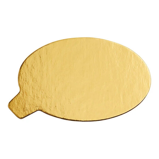 3 7/8" x 2 1/4" Gold Oval Dessert Board with Tab