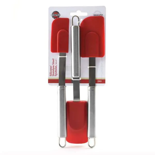 Norpro Silicone/Stainless Steel Spatulas 3 Piece Set