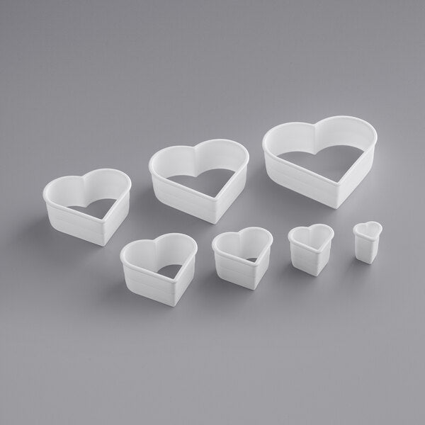 Ateco Plastic Plain Heart Cutter Set 7pcs