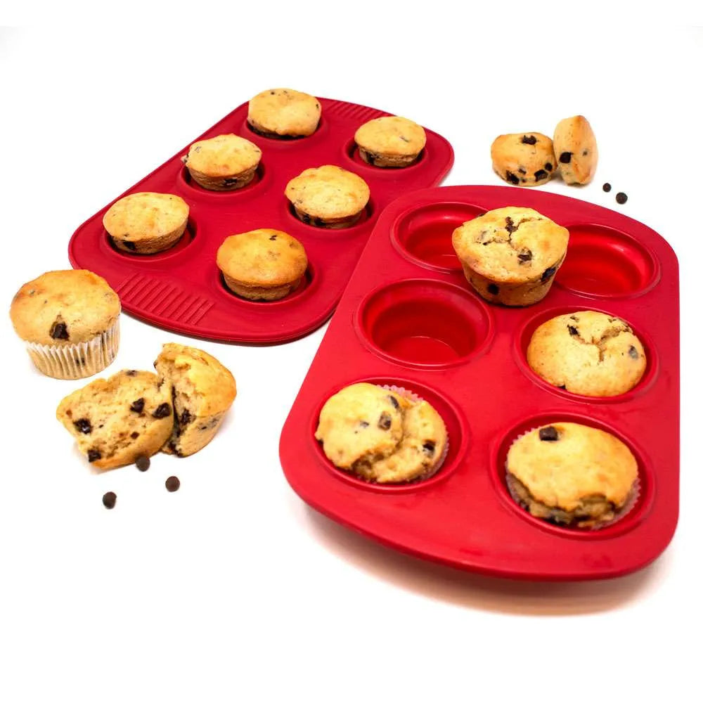 Standard Size Silicone Collapsible Muffin / Cupcake Pans Set of 2
