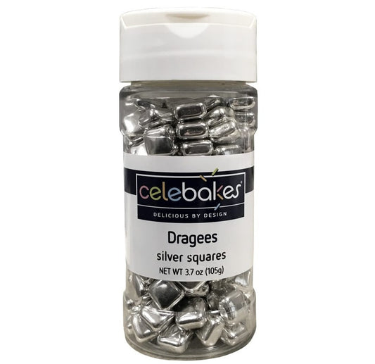 Silver Square Dragees 3.7 oz