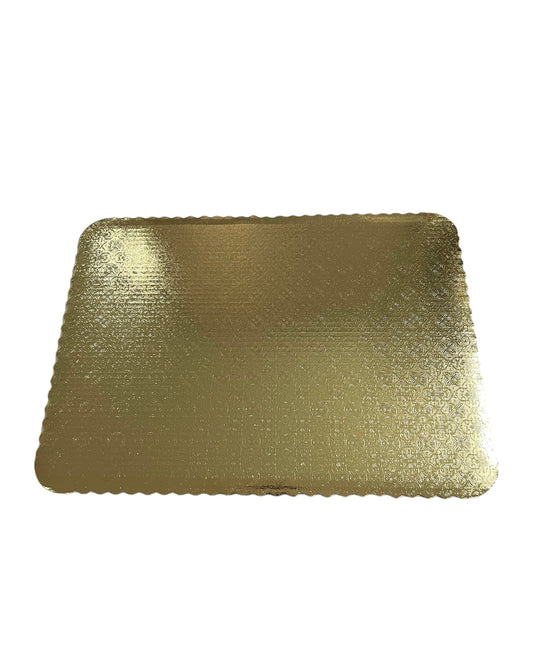 1/2 Sheet Gold Scalloped Cake Board