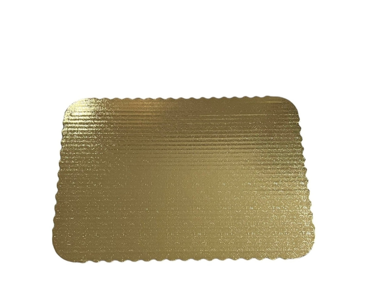 1/4 Sheet Gold Scalloped Cake Board