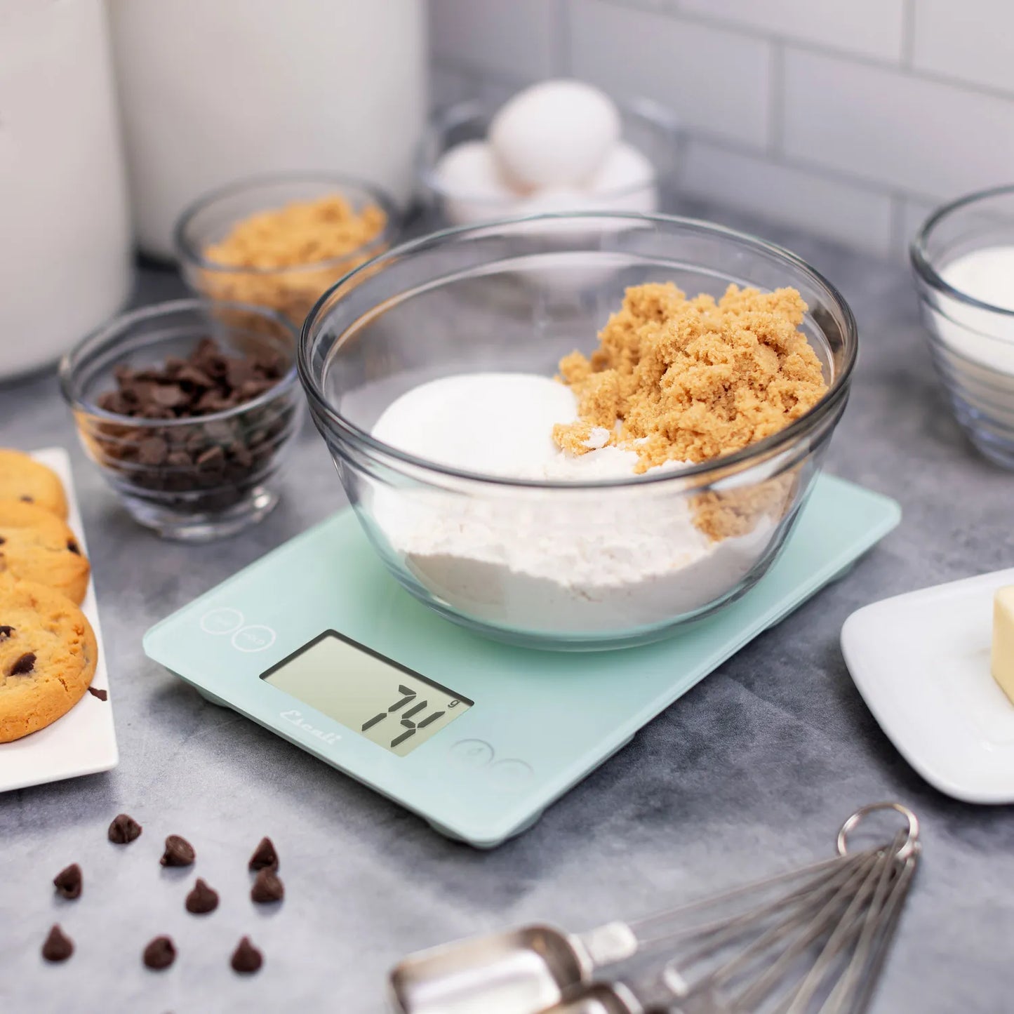 Escali Arti Glass Digital Kitchen Scale Teal