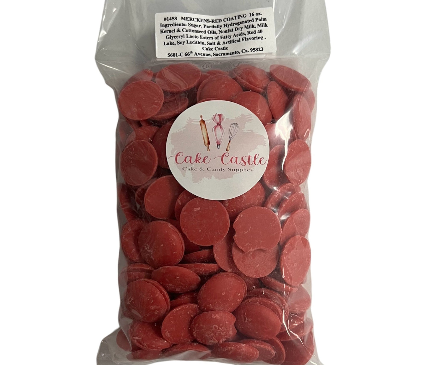 Merckens Red Chocolate Melting Wafers 1lb